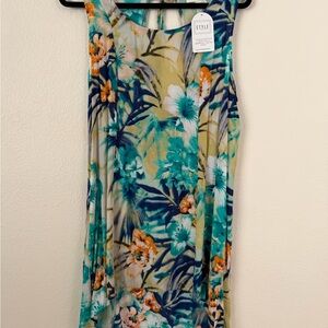 Sans Souci Tropical Teal Floral top